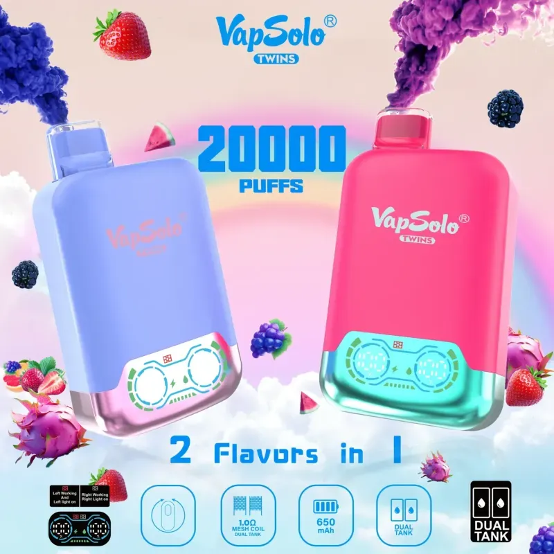 Ostateczna recenzja VapSolo Twins 20000: Potęga podwójnego smaku?